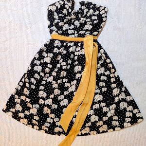 Anthropologie Porridge Cotton Elephant Print Dress